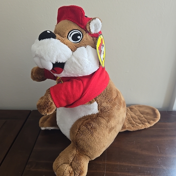 Adorable Brown and Red Stuffed Beaver Toy - Picture 1 of 6
